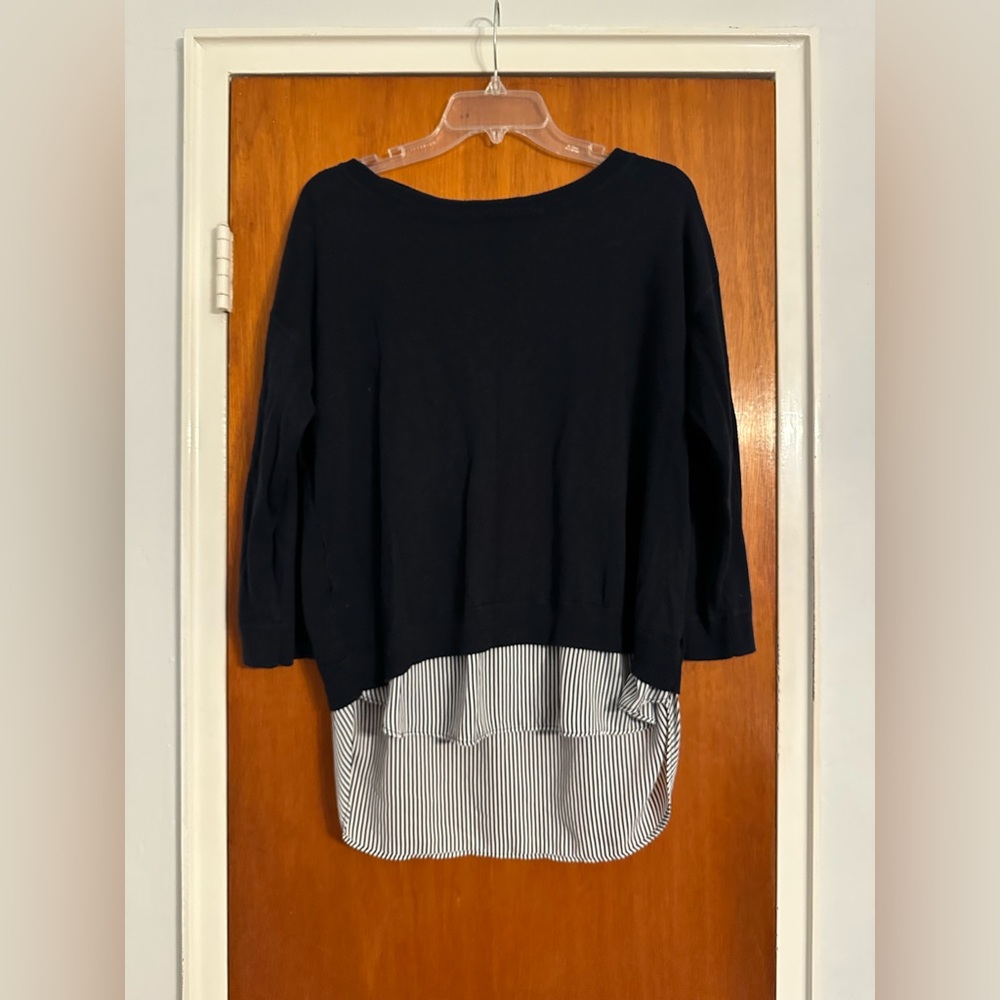 Market & Spruce Navy and White Striped Top